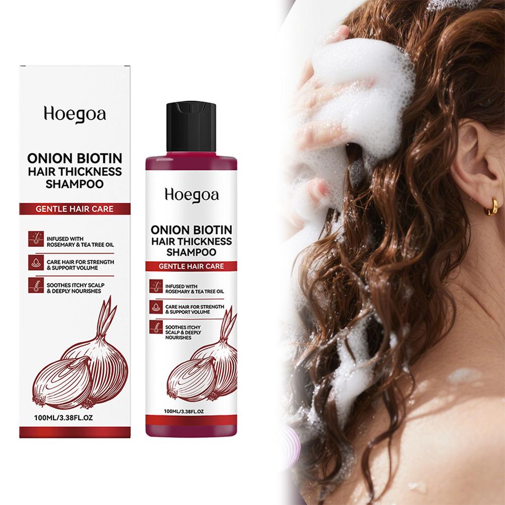 Biotin Shampoo Thickening - 100 ミリリットルオニオンビオチンシャンプー抗脱毛頭皮ケアシャンプー穏やかなクレンジング毛根強化シャンプー