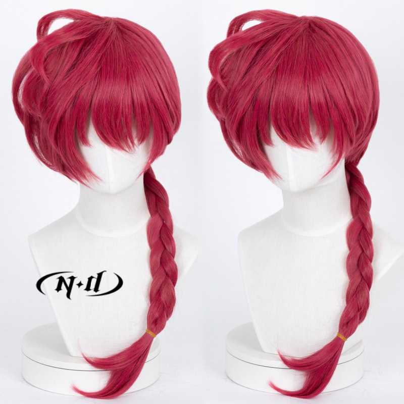 Braiding Hair Kanekalon - NDらんま一文字コスプレウィッグ赤いヘアピースらんまアニメコスプレヘアウィッグコミコンコスプレ衣装テーマパーティー耐熱