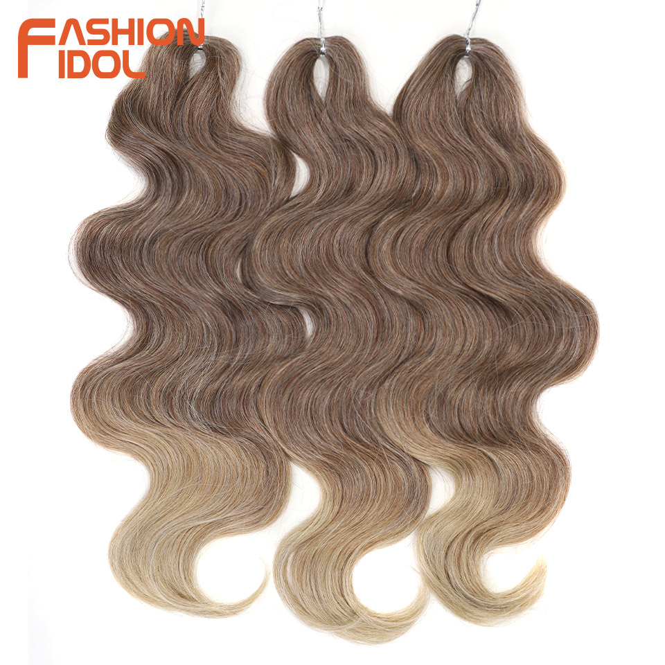 Braiding Hair Kanekalon - BELLA 24 インチ実体波かぎ針編みヘア 3 個人工毛三つ編み偽の髪オンブルブロンドブラウンナチュラル編組ヘアエクステンション