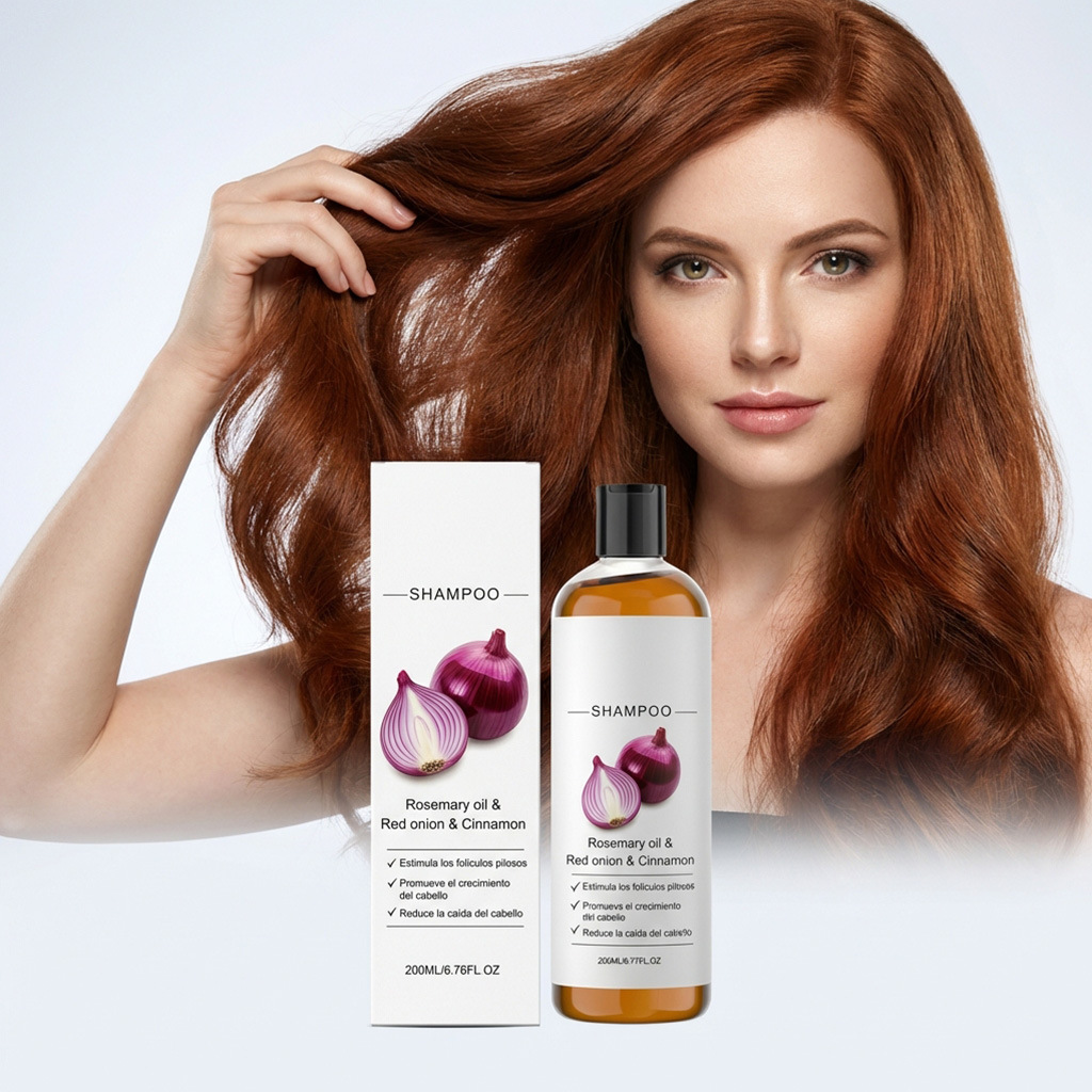 Hair Care For Hair Fall - ローズマリーレッドオニオンシャンプー抗脱毛症抜け毛成長促進毛根強化毛包強化軽量ヘアケア製品