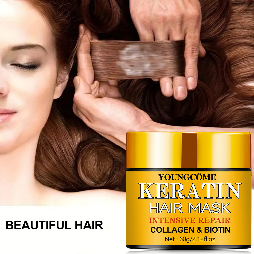 Hair Care Collagen - ヘアリペア ヘアマスク エッセンシャルオイル 栄養補給 乾燥ダメージ ビオチン