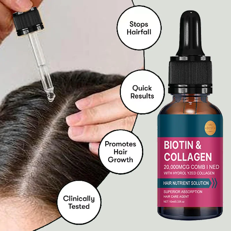Hair Care Collagen - ビオチンコラーゲンヘアケアエッセンシャルオイル、もつれやざらつきのある髪質に潤いを与えます。 ダメージヘアケアセラム