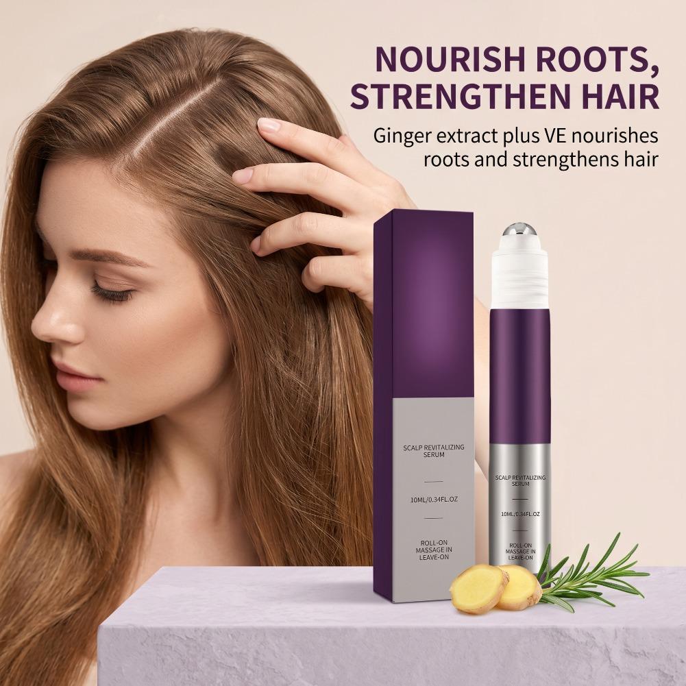 Hair Care For Hair Fall - ロールオン式頭皮活性化育毛剤、マッサージボール付き頭皮栄養トリートメント、携帯用頭皮ケア液