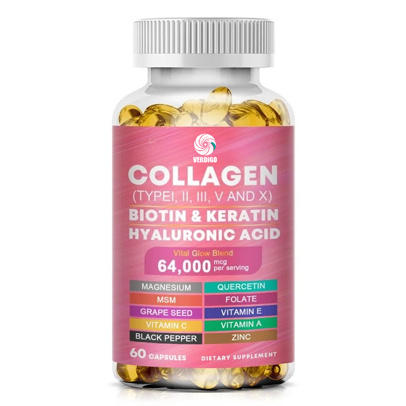 Hair Care Collagen - マルチコラーゲン、ビオチン、ケラチン配合のスキンケアサプリメント（女性向け）- ヒアルロン酸、ビタミンC・E配合 - 肌、髪、爪、関節の健康をサポート