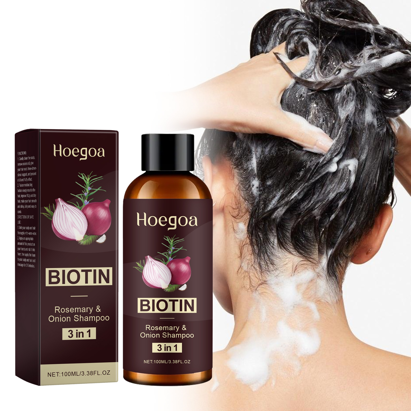 Biotin Shampoo Thickening - ローズマリービオチンシャンプー3in1 育毛・増毛・抜け毛防止・根元強化・オイルコントロール・ディープクレンジング・ボリュームアップシャンプー