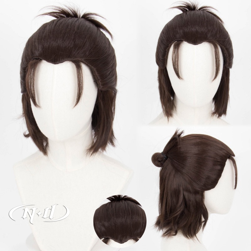 Braiding Hair Kanekalon - ND エレン・イェーガーコスプレウィッグ進撃の巨人アニメコスプレショートダークブラウンヘアウィッグ耐熱合成コミコン Coser