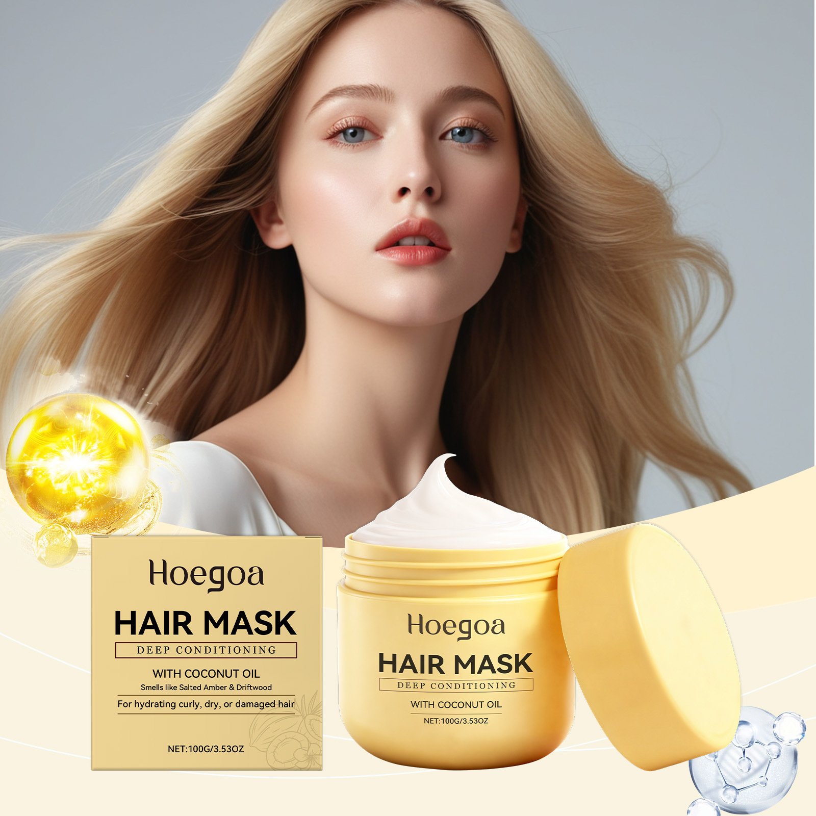 ココナッツオイル保湿ヘアマスク髪を滑らかにし、柔らかくし、抜 - Hair Care For Hair Fall のレビューと価格