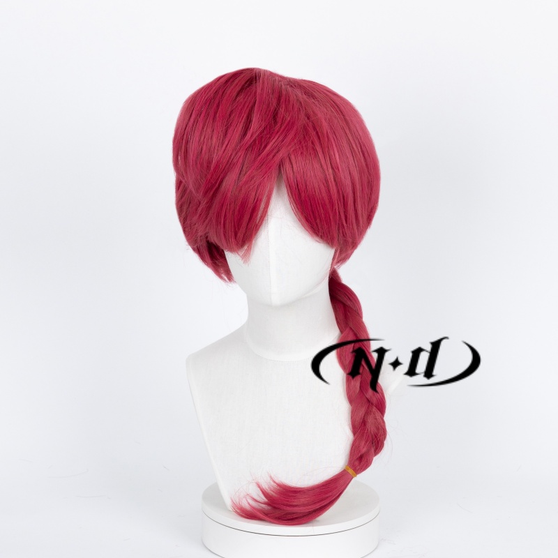 NDらんま一文字コスプレウィッグ赤いヘアピースらんまアニメコ - Braiding Hair Kanekalon のレビューと価格