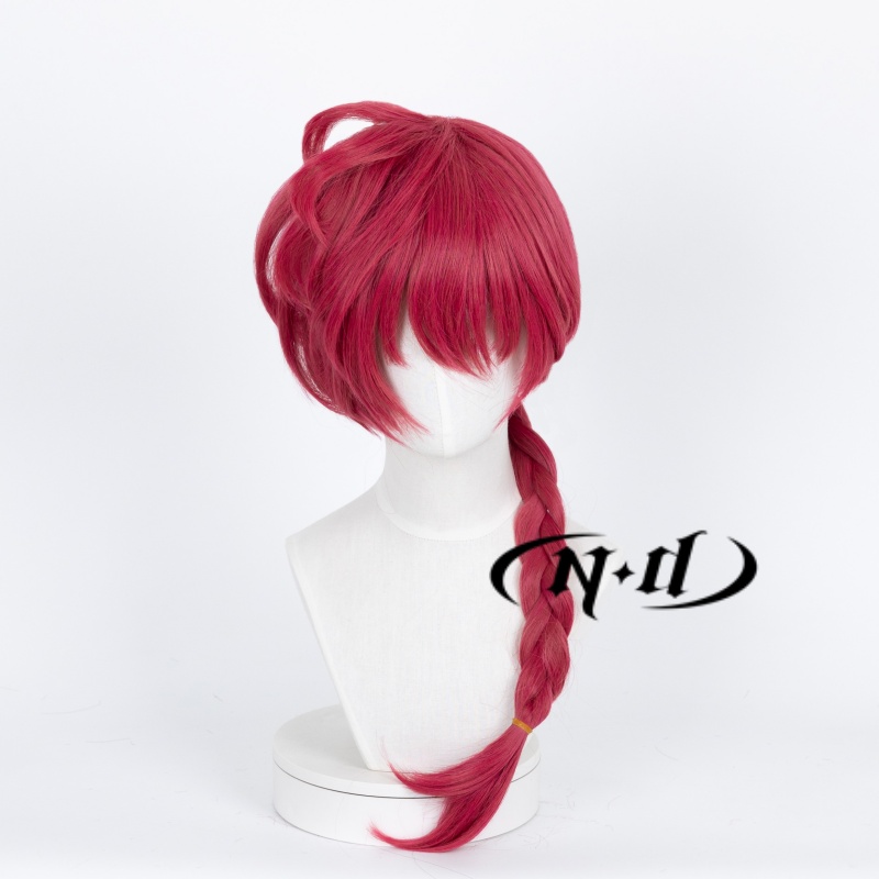 NDらんま一文字コスプレウィッグ赤いヘアピースらんまアニメコ - Braiding Hair Kanekalon のレビューと価格