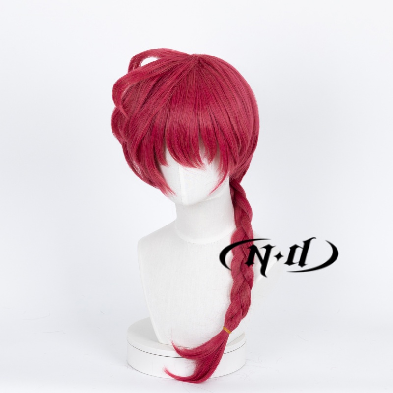NDらんま一文字コスプレウィッグ赤いヘアピースらんまアニメコ - Braiding Hair Kanekalon のレビューと価格