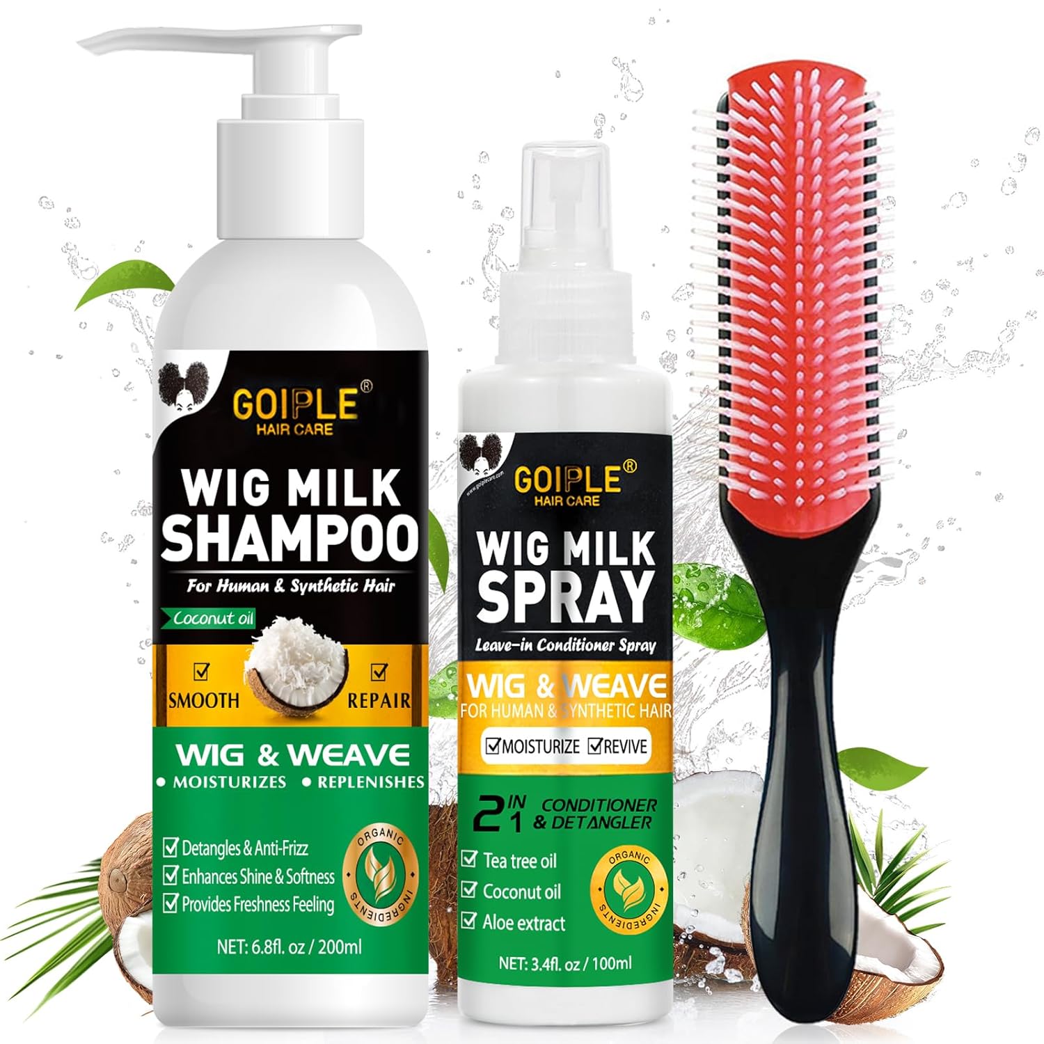 GOIPLE 3 in 1 ウィッグケアキット シャンプー、 - Hair Care Conditioner のレビューと価格