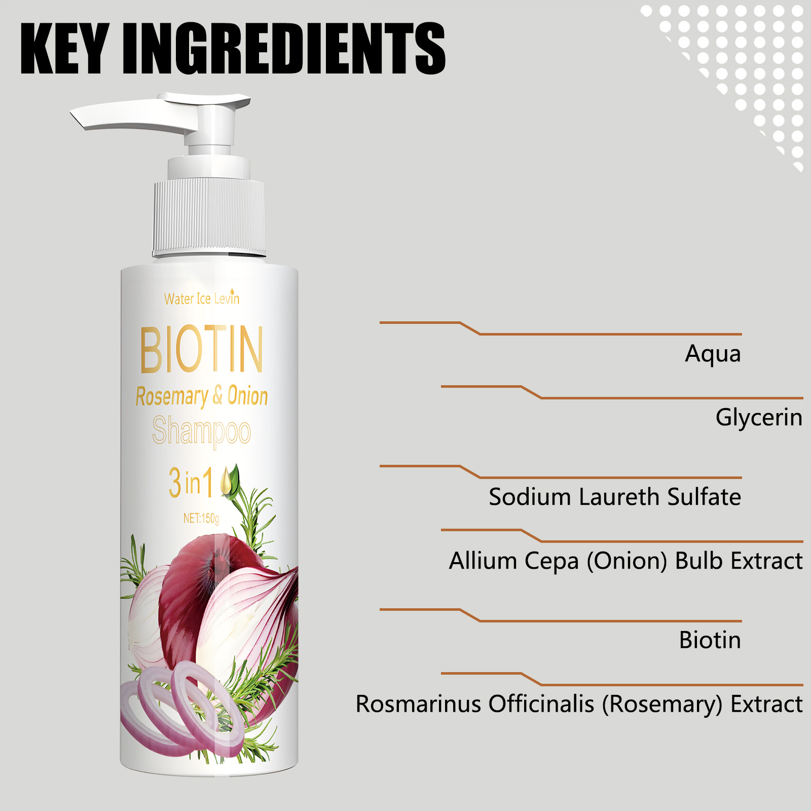 ジンジャーとオニオンシャンプー,3 in 1,毛根を強化し, - Biotin Shampoo Thickening のレビューと価格