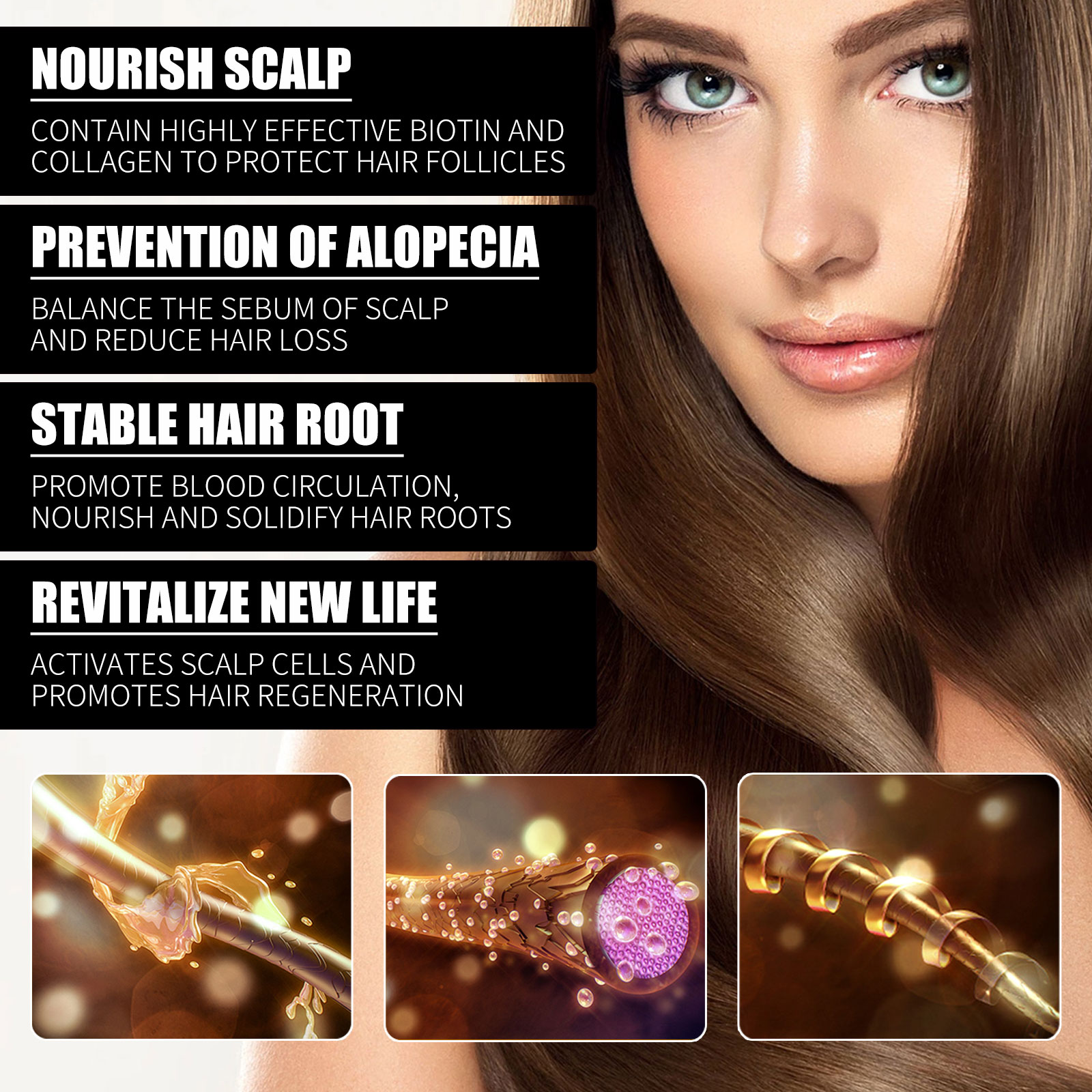 ビオチンヘアオイル コラーゲン頭皮美容液 強化トリートメント - Hair Care Collagen のレビューと価格