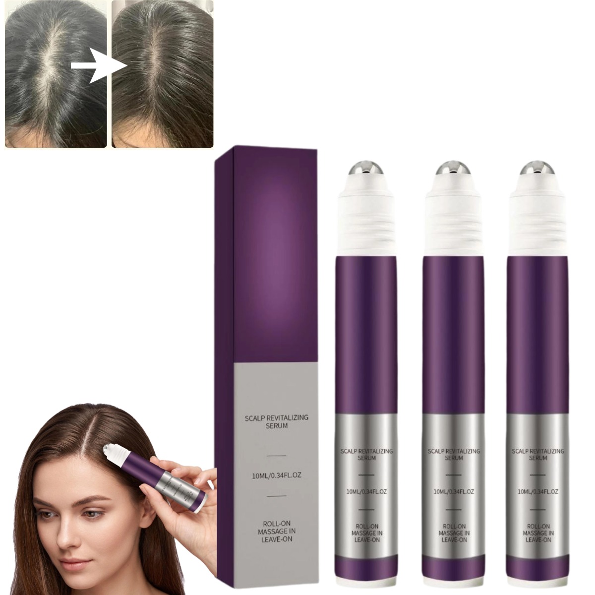 ロールオン式頭皮活性化育毛剤、マッサージボール付き頭皮栄養ト - Hair Care For Hair Fall のレビューと価格