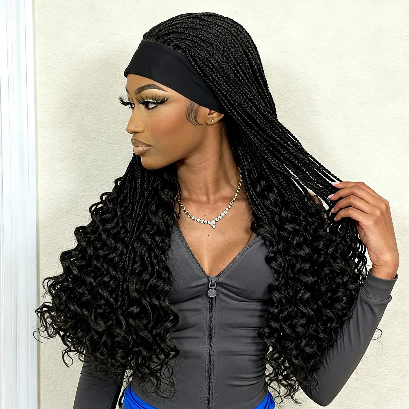 ヘッドバンド編み込みウィッグ 合成編み込みウィッグ ヘアバン - Braiding Hair Kanekalon のレビューと価格