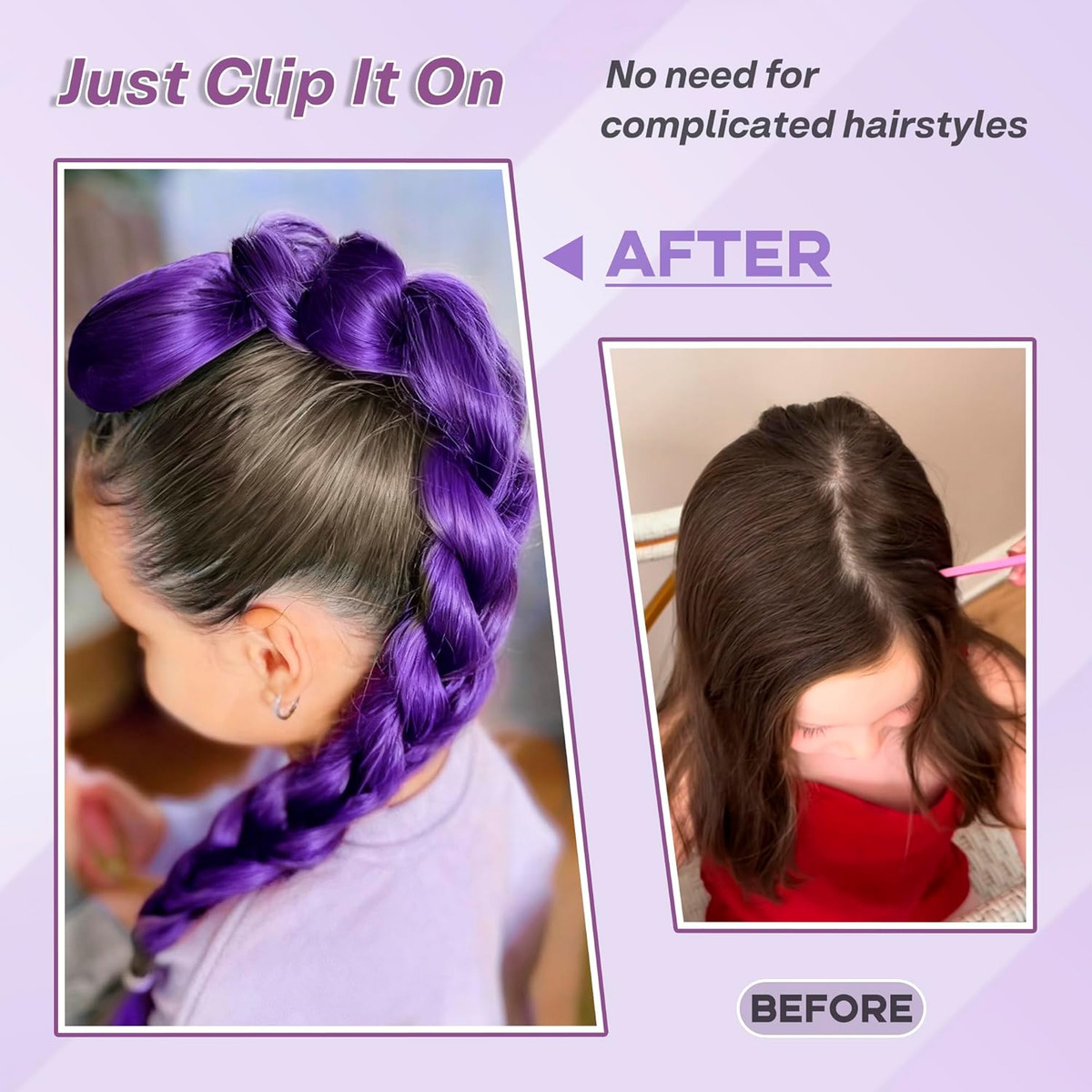 26インチ アニメキャラクター パープル ロングヘア フィッ - Braiding Hair Kanekalon のレビューと価格